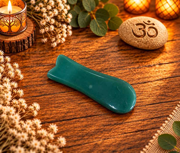 Gua sha Cuarzo Verde pez